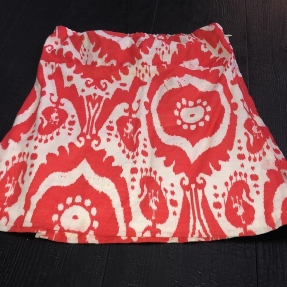 J. Crew Strapless Tube Top Blouse Size 2 Orange White - Picture 12 of 16